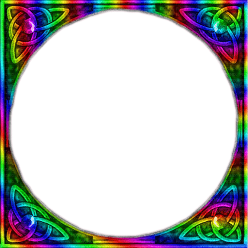 Celtic.Irish.Knot.Frame.Rainbow - By KittyKatLuv65 - besplatni png