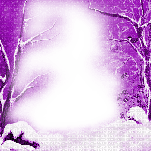 Winter.Frame.Purple - KittyKatLuv65 - Free PNG
