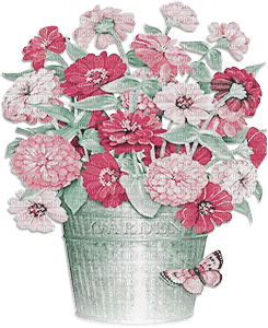 soave deco flowers vase garden spring green pink - PNG gratuit