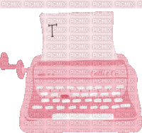 Pink Typewriter Thank You - GIF animasi gratis