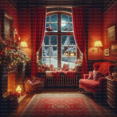 Red Christmas Room - zdarma png