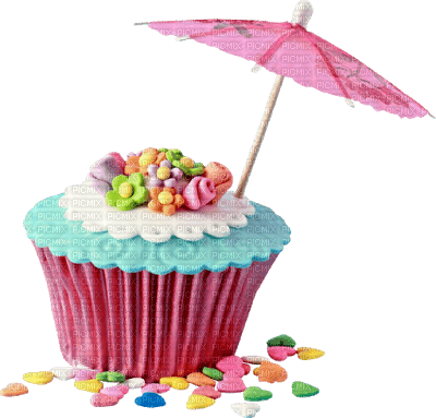 kikkapink deco scrap birthday cake muffin - PNG gratuit