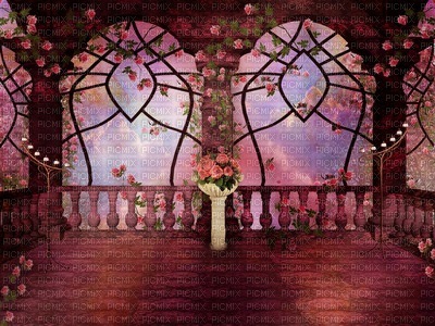 pink terrace-Terrasse rose-terrazzo rosa-rosa terass-landskap-minou-minou - PNG gratuit