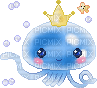 cute king octopus - GIF animasi gratis
