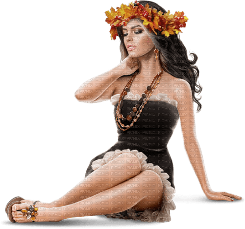 Mujer en  otoño - PNG gratuit