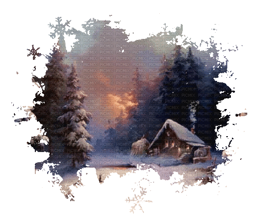 Paysage.Landscape.Winter.Hiver.Victoriabea - Animovaný GIF zadarmo