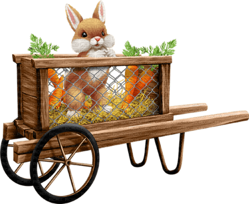 El conejo en la carreta - 免费PNG