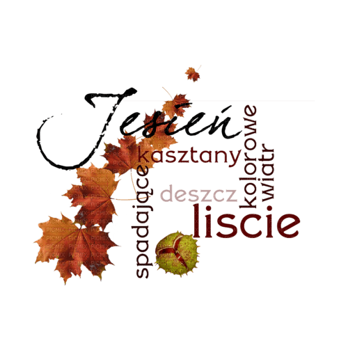 Jesień Autumn Text - Bogusia - gratis png