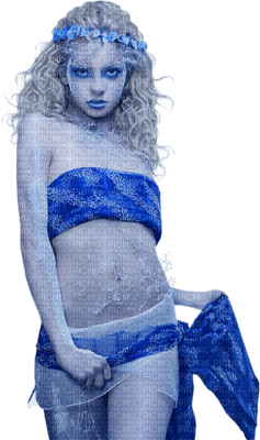 Kaz_Creations Woman Femme Blue - Free PNG