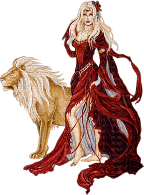 femme avec lion.Cheyenne63 - ücretsiz png