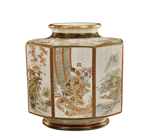 oriental chinese vase deco sunshine3 - png gratis