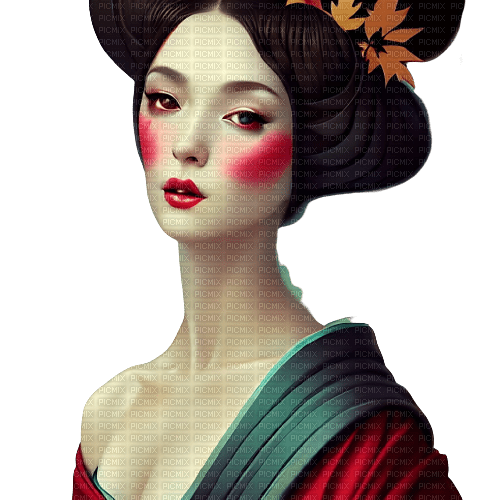 kikkapink autumn woman geisha - png ฟรี