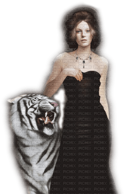 femme avec tigre.Cheyenne63 - Free PNG