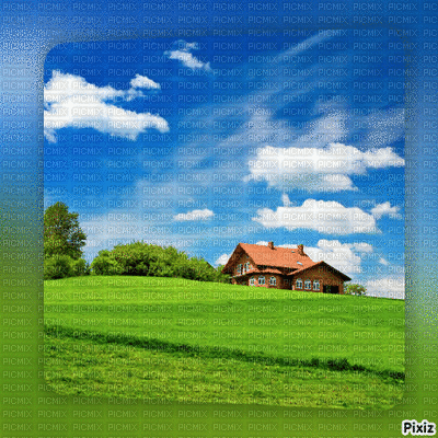 paysage ,vilage,summer,gif,fond,Pelageya - Δωρεάν κινούμενο GIF
