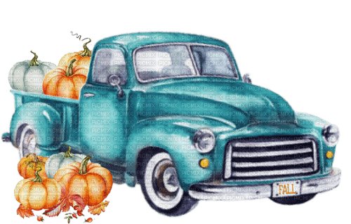 Autumn Fall Pumpkin Truck - zdarma png
