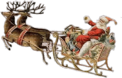 santa sleigh gif traineau de noel - Free animated GIF