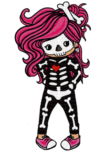sm3 halloween pink Skelton cute fun child - png grátis