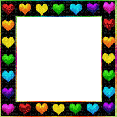 colorful frame hearts gif - Gratis animeret GIF