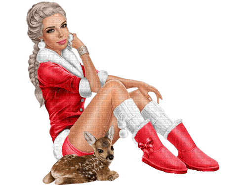 Woman with a deer. Leila - 無料png