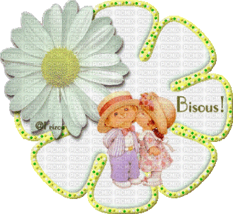 bisous fleurs - Gratis animeret GIF
