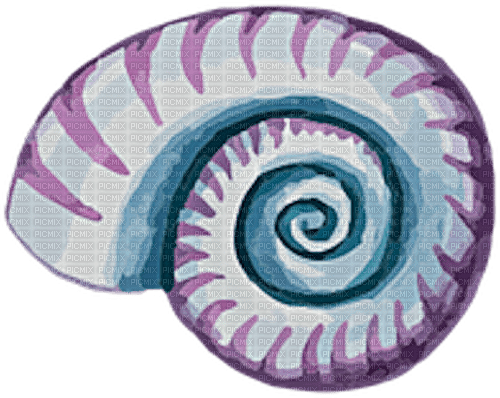 dolceluna deco purple blue summer seashell - PNG gratuit