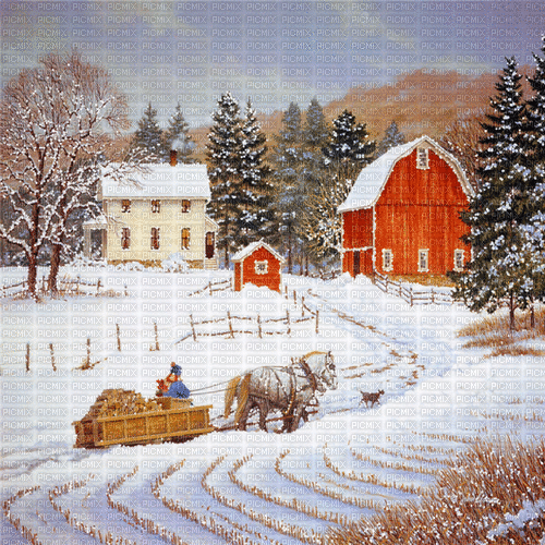 winter farm milla1959 - Δωρεάν κινούμενο GIF