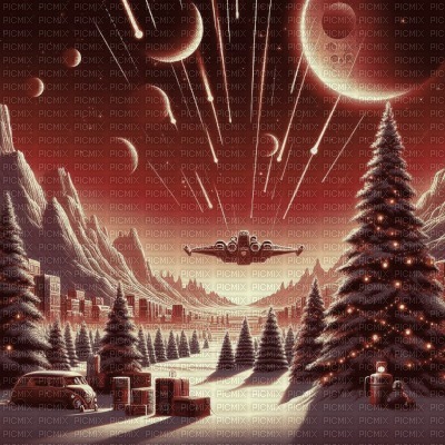 Red Space Christmas - Free PNG