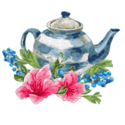 minou-coffee- pot- and- flowers-500x500 - PNG gratuit