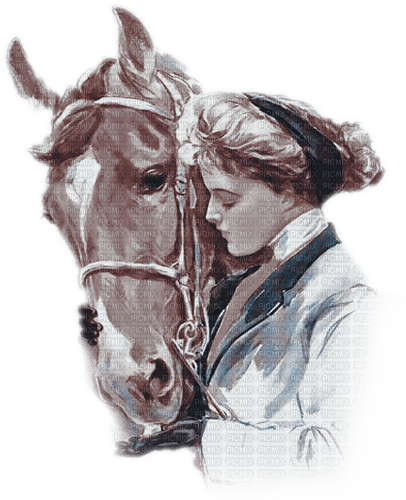 soave woman vintage horse brown - безплатен png