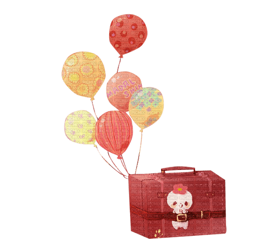 Suitcase & Balloons ♫{By iskra.filcheva}♫ - gratis png