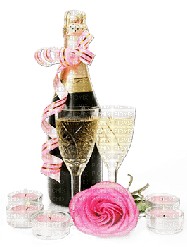 soave deco new year glass flowers  rose bottle - png gratis