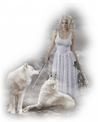 woman with wolf bp - zadarmo png