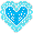 Pixel Blue Doily - gratis png