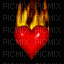 coeur en  flamme - Zdarma animovaný GIF