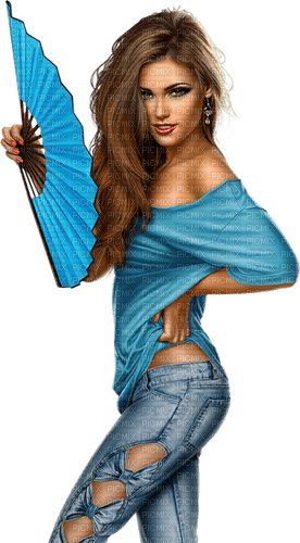 woman in blue by nataliplus - 免费PNG