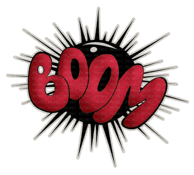 text boom cartoon red - png ฟรี