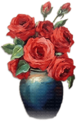 soave deco flowers  vintage   blue red green - бесплатно png
