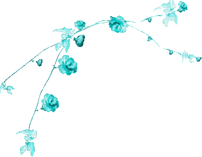 soave deco branch animated flowers rose teal - Free animated GIF