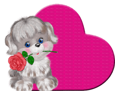 patymirabelle chien et coeur - PNG gratuit