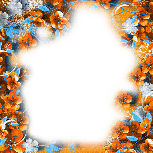 Frame.Orange.Blue - By KittyKatLuv65 - ücretsiz png