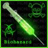 green biohazard syringe skull emocore acid medical - Бесплатный анимированный гифка