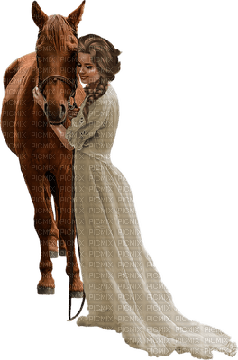 kvinna-häst - png ฟรี