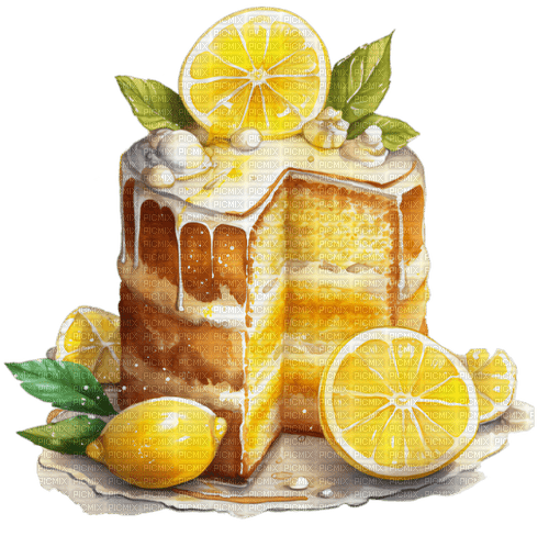 Lemon.Cake.Citron.Gâteau.Victoriabea - gratis png