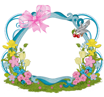 loly33 frame cadre flower - darmowe png