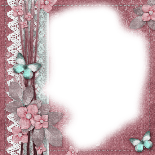 dolceluna pink frame flowers - 免费PNG