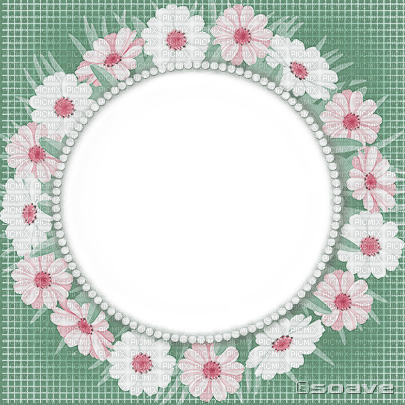 soave frame circle spring summer flowers vintage - PNG gratuit