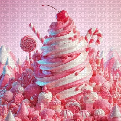 Candy-Land in Pink with Ice Cream - besplatni png