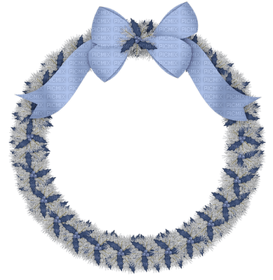 Kaz_Creations Christmas Winter Frames Frame Ribbons Bows Colours Circle Wreath - Free PNG