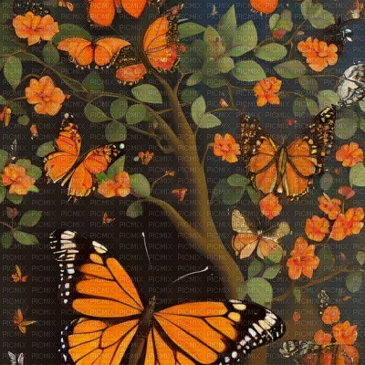 Monarch Butterflies Background - Free PNG