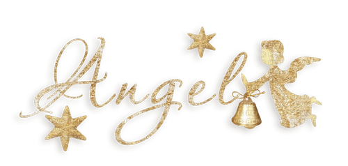 angel text gold - PNG gratuit
